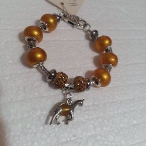 #22-7" Bracelet-Giraffe-Beads .925